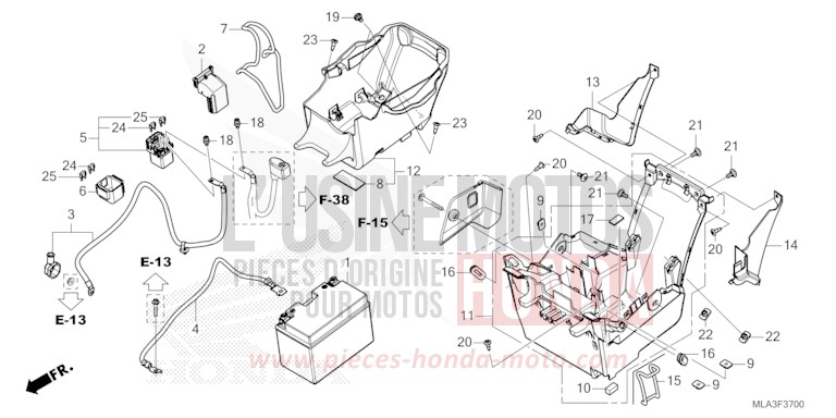 BATTERIE/UNTENSILIENBEHAELTER von CMX 1100 "Rebel" BORDEAUX RED METALLIC (R337) von 2021